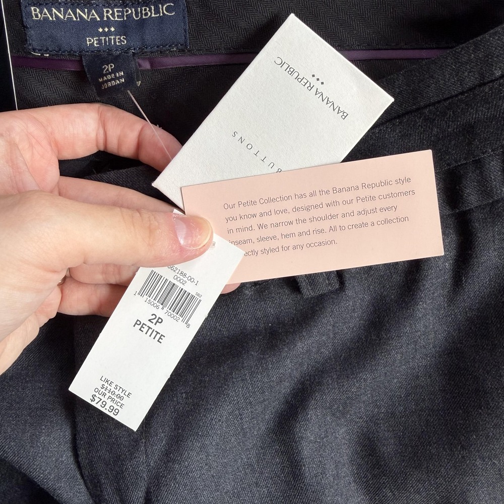 Banana Republic Martin Dress Pants Womens 2P Gray Wool Flare Stretch Workwear - Picture 3 of 16